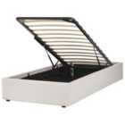 Beliani Fabric Eu Single Size Ottoman Bed Light Beige Dinan