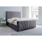 Eleganza Marco Plush Single Bed Frame - Steel