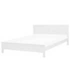 Beliani Bed Pine Wood Olivet 180 X 200 Cm Eu Super King White