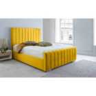 Eleganza Sancia Plush Single Bed Frame - Mustard Gold