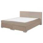 Beliani Divan Bed Velvet Consul 180 X 200 Cm Eu Super King Light Beige
