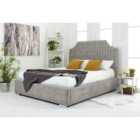 Eleganza Ascend Silver Plush Velvet Single Bed Frame