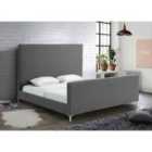 Leone Bed Small Double Plush Velvet Grey