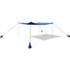 COSTWAY Beach Canopy Shields 300 x 300 cm Beach Tent Sun Shelter Fit 6-8 People-Blue