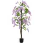 HOMCOM Artificial Wisteria Flower with 756 Leaves and 54 Flowers, Purple