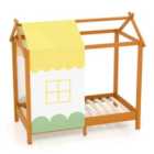 COSTWAY Kids House Bed with Roof Playhouse with Removable Canopy