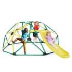 COSTWAY Geometric Dome Climber and Play Set with Slide for Outdoor-Green
