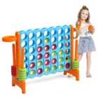 COSTWAY Giant Connect 4 Game Jumbo with 42 Rings-Orange