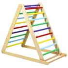 COSTWAY Wooden Climbing Ladder with Ramp for Kindergarten or Home-Colorful