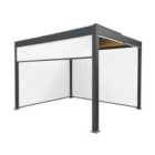 Monster Shop Aluminium Pergola With Blinds & LED Lights - 3M X 3M