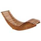 Beliani Acacia Wood Garden Sun Lounger BRESCIA II