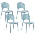 Beliani Set of 4 Garden Chairs OSTIA Light Blue