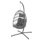 Home Garden Direct Chara - Egg Hanging Chair with Stand - Black