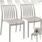 tectake Garden chairs Alcudia - durable, stackable and weather-resistant - Taupe, Set of 2