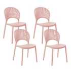 Beliani Set of 4 Garden Chairs OSTIA Pastel Pink