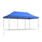 COSTWAY 6 x 3m Pop Up Gazebo with 3 Height Positions and Wheeled Storage Bag-Blue