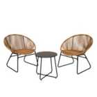 Charles Bentley Zanzibar Tea For Two Bistro Set Natural