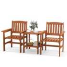 COSTWAY 3 Piece Patio Bistro Table and Chairs Set