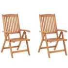 Beliani Set of 2 Garden Chairs JAVA Acacia Wood Light Brown