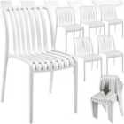 tectake Garden chairs Alcudia - durable, stackable and weather-resistant - White, Set of 6