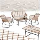 tectake Garden Furniture Set Molfetta XL - for 4 people, water-repellent, weather-safe