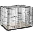 Pawhut Dog Crate With 2 Doors, Tray, Soft Cushion, For Small Dogs
