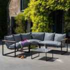 Artemis Home Bosque Black & Grey Garden Corner Sofa + Table