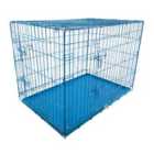 HugglePets Dog Cage with Metal Tray X Small Blue