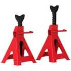 HOMCOM 3 Ton Axle Stands, Adjustable Car Jack Stands, Pack of 2, Red
