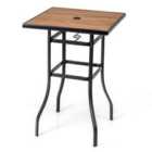 COSTWAY Outdoor Square Tabletop Bar Height Table for Garden Backyard Poolside