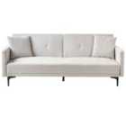 Beliani Fabric Sofa Bed Light Beige Lucan