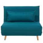 Beliani Fabric Single Sofa Bed Blue Setten