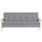 Beliani Fabric Sofa Bed Light Grey Tjorn