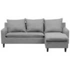 Beliani Left Hand Fabric Corner Sofa Light Grey Elvenes