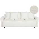 Beliani Boucle Sofa Bed With Storage White Krama