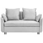 Beliani Fabric Sofa Bed Light Grey Hovin
