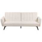 Beliani Fabric Sofa Bed Light Beige Vimmerby
