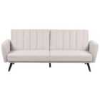 Beliani Fabric Sofa Bed Beige Vimmerby