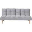 Beliani Fabric Sofa Bed Light Grey Siljan