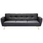 Beliani 3 Seater Fabric Sofa Bed Black Florli