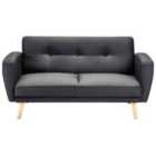 Beliani 2 Seater Fabric Sofa Bed Black Florli