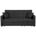 Beliani Fabric Sofa Bed Dark Grey Glomma