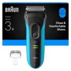 Braun Series 3+ Electric Shaver, Precision Trimmer, Wet & Dry, 3040S, Blue