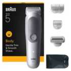 Braun Body Groomer Series 5, +6 Grooming Tools, Trim & Shave Hair, Waterproof, BG5550, Grey