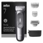 Braun Body Groomer Series 7, +6 Grooming Tools, Trim & Shave, Waterproof, BG7550, Grey