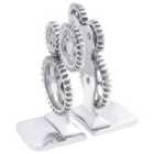 Vidaxl Bookend Set Of 2 Silver Aluminium 10 X 10 X 22 Cm