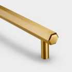 Pushka Home Solid Brass Hexagon Bar Handle 224Mm - Brushed Gold Finish