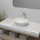 vidaXL Basin with Faucet Hole Ceramic White 51.5x38.5x15 cm