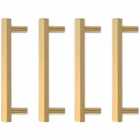 Pushka Home Set Of 4 Solid Brass Hexagon Bar Handle 320Mm - Brushed Gold Finish