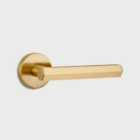 Pushka Home Solid Brass Hexagonal Internal Door Lever Handle - Gold